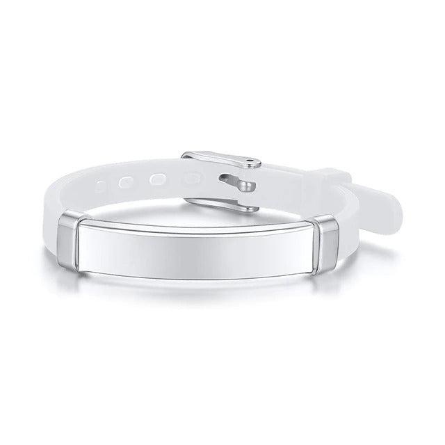 White Engravable Silicone ID Bracelet for Kids-Identification Bracelet-Auswara