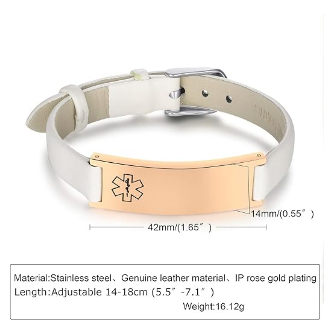 White LifeStripe Leather with Rose-Gold Plate