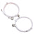 White Magnetic Couple Rope Bracelets with Hearts-Couple Bracelet-Auswara