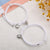 White Magnetic Couple Rope Bracelets with Hearts-Couple Bracelet-Auswara
