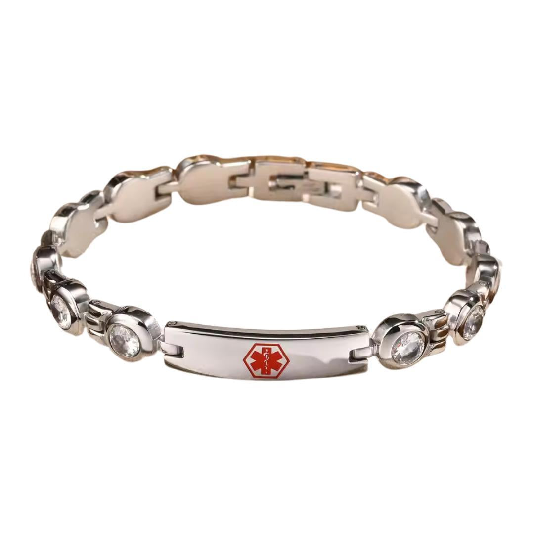Women's CZ Medical ID Bracelet-Medical ID Bracelet-Auswara