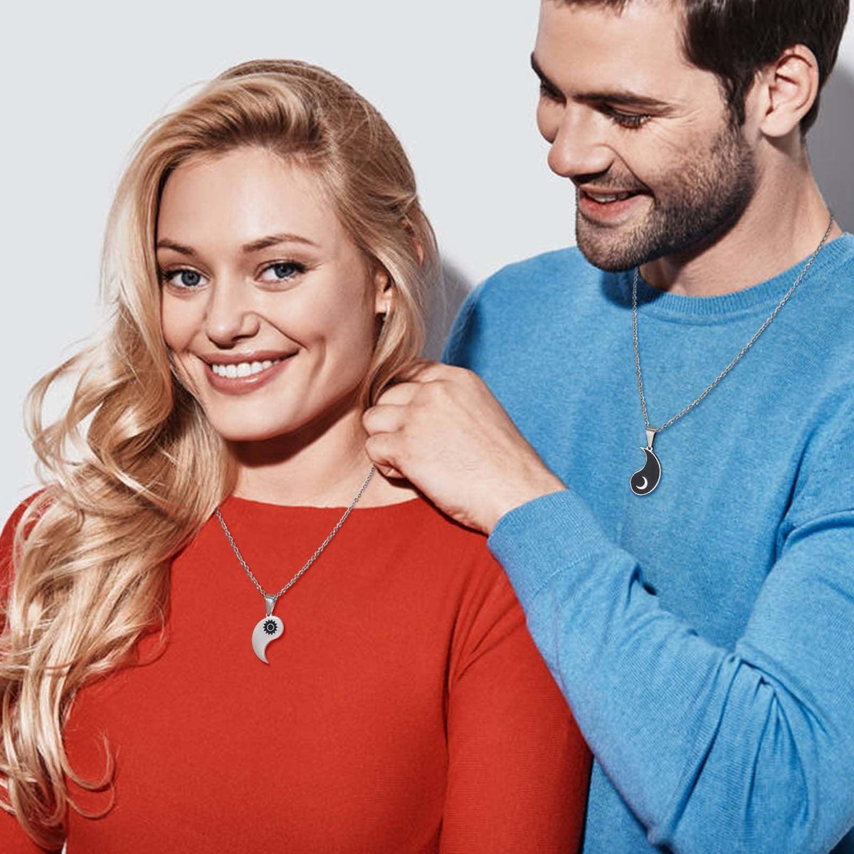 Yin and Yang Couples Necklace Set-Couples Necklace-Auswara