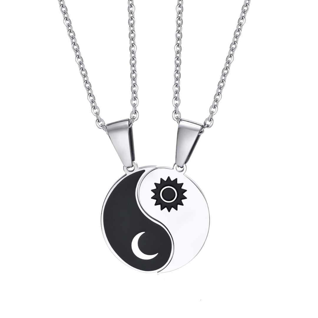 Yin and Yang Couples Necklace Set-Couples Necklace-Auswara
