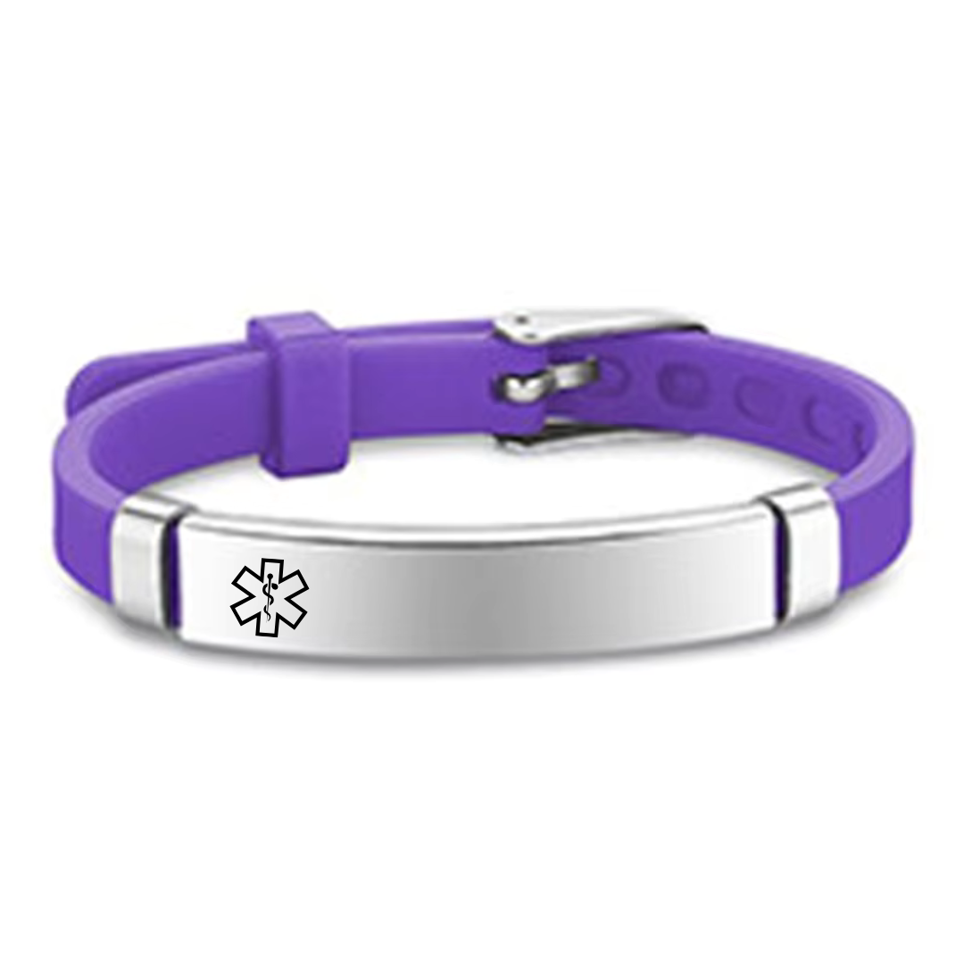 Kids Personalised Silicone Medical Alert ID Bracelet (Multicolor)