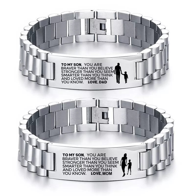 Eternal Elegance Personalised Men's Stainless Steel Bracelet (OLD TEMPLATE)-Personalised Bracelet-Auswara