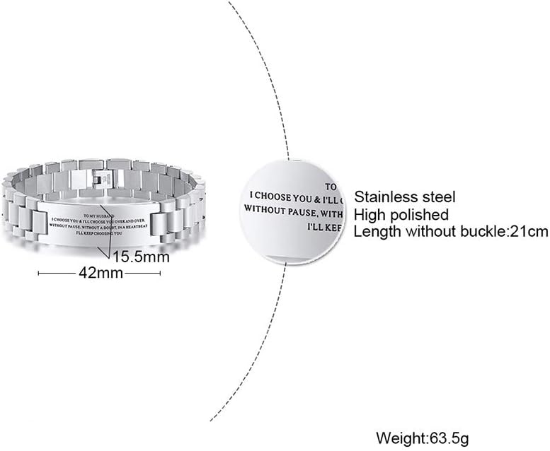 Eternal Elegance Personalised Men's Stainless Steel Bracelet (OLD TEMPLATE)-Personalised Bracelet-Auswara